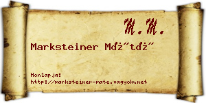 Marksteiner Máté névjegykártya